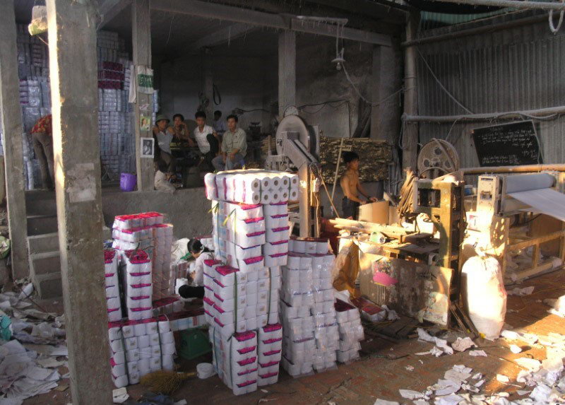 Производство туалетной бумаги в Китае