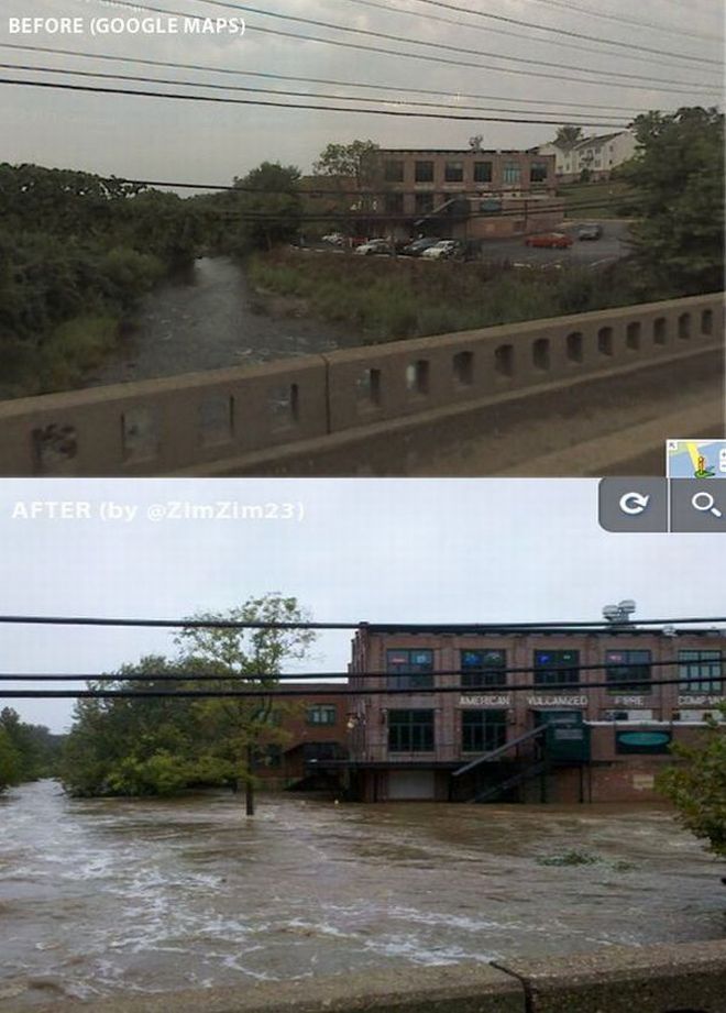 До и после урагана Ирен в США