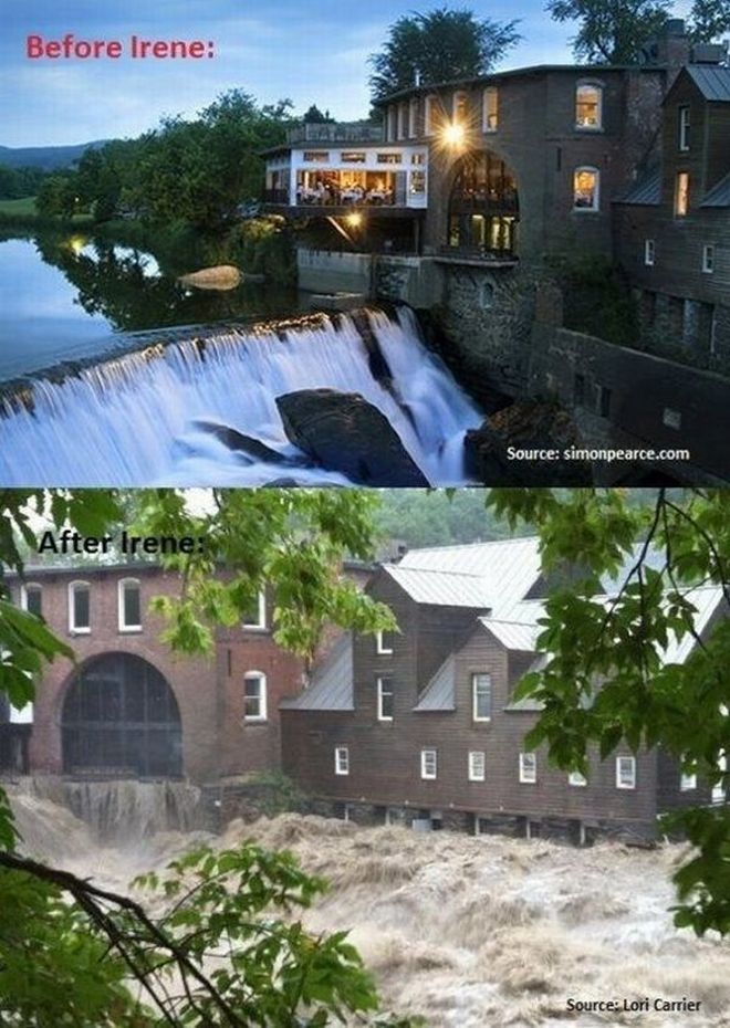 До и после урагана Ирен в США