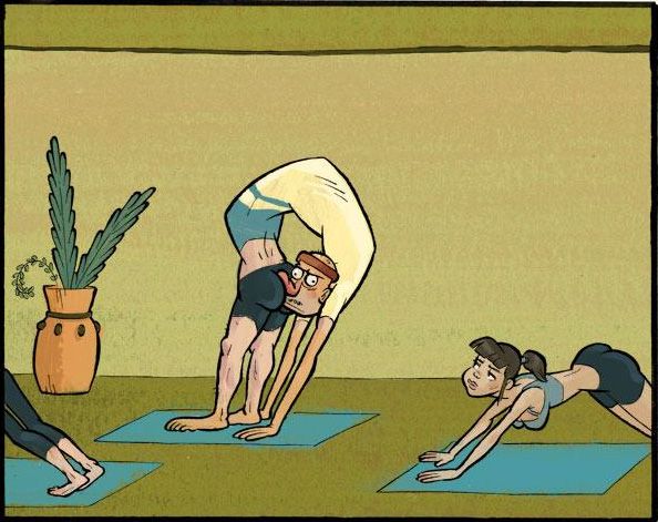 Озабоченный тренер лижет теплую пизду своей девушки в то время как они находятся на коврике для йоги