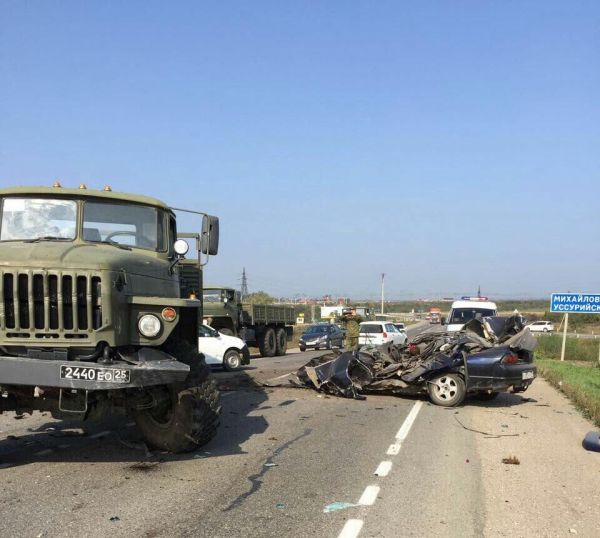 Страшная авария произошла на трассе Уссурийск - с. Михайловка