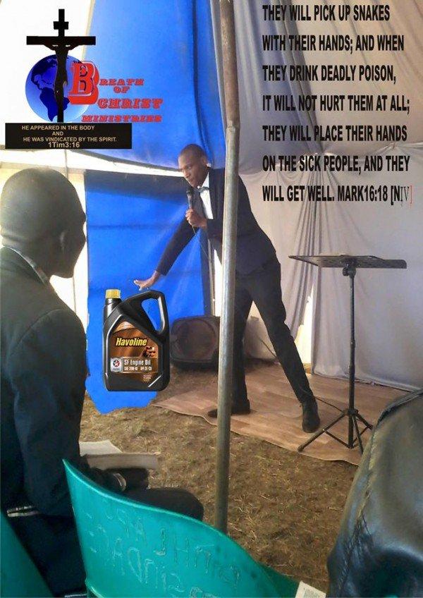 В ЮАР проповедник заставил прихожан пить машинное масло