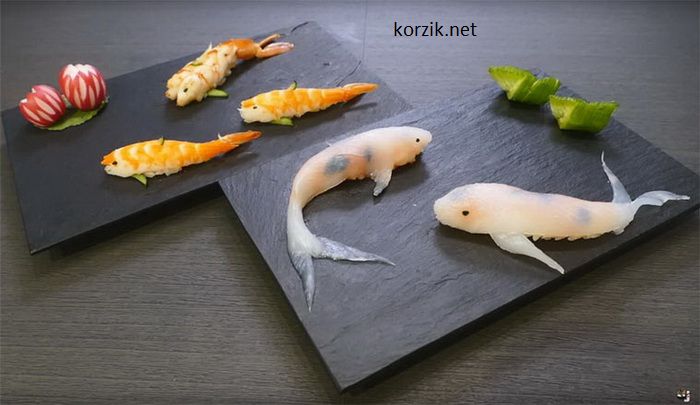 Необычные суши в форме рыбок