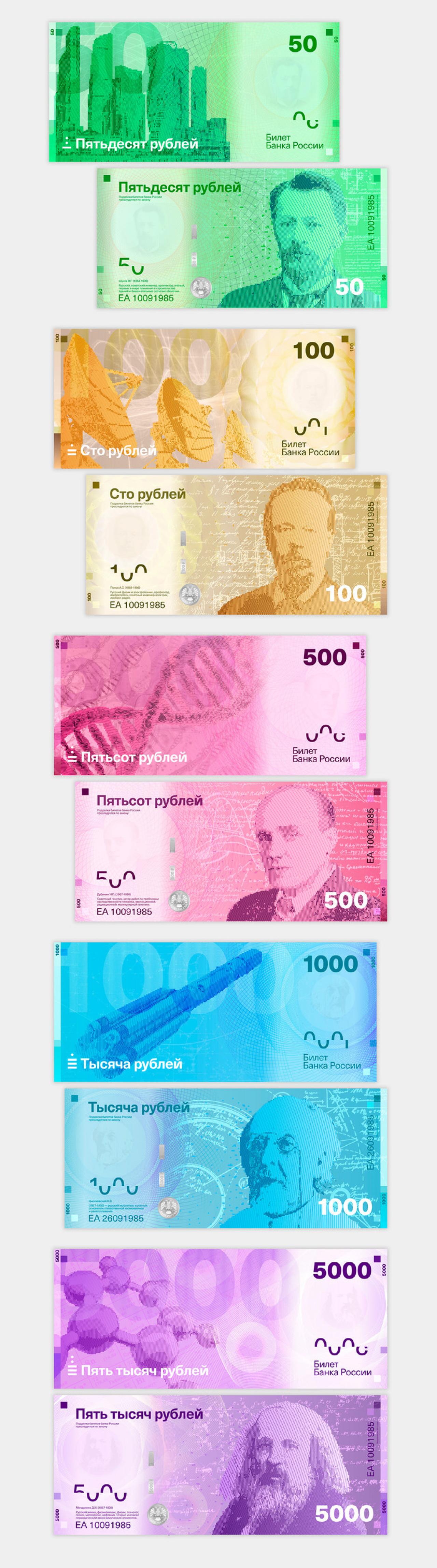Красивый концепт российских рублей