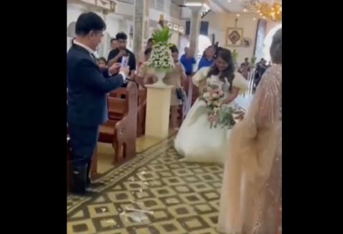 Свадьба во время супертайфуна Доксури на Филиппинах