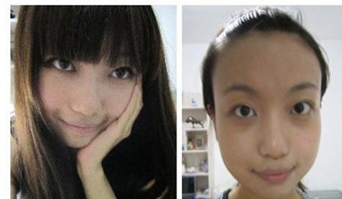 Китайские девушки со штукатуркой и без нее