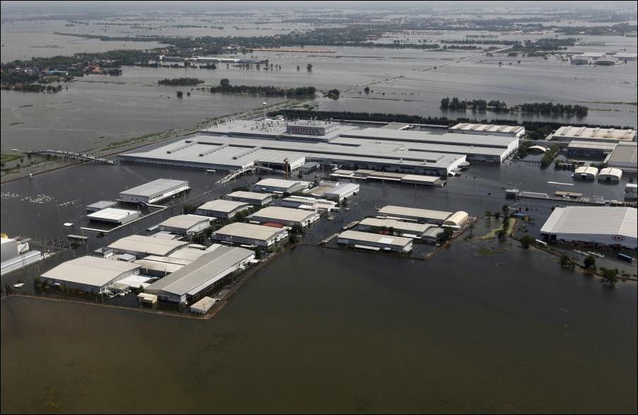 Наводнение на заводе Хонда