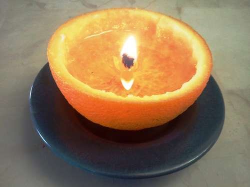 Как сделать свечу из апельсина