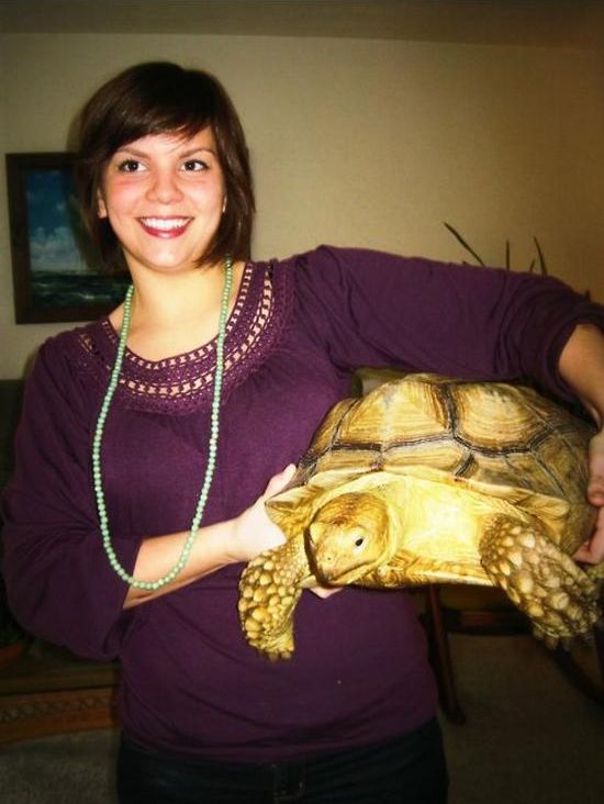 Девушка и ее любимая черепаха