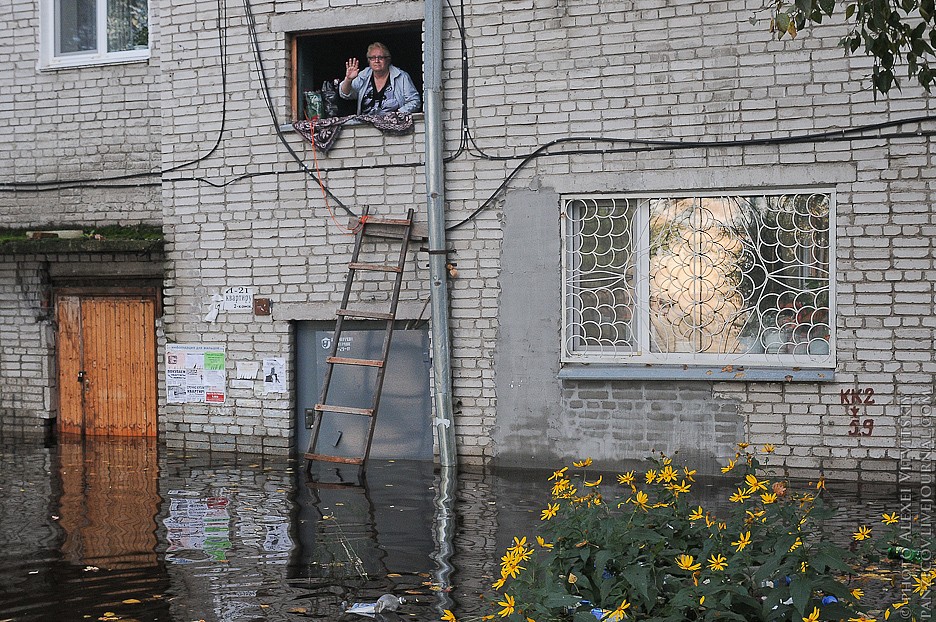 Фотографии из затопленного Комсомольска-на-Амуре