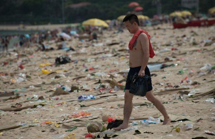 Как выглядит пляжный отдых китайцев
