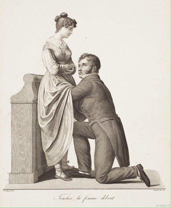 Жак Пьер Мегре. Лечение истерии массажем, 1822 г. Литография