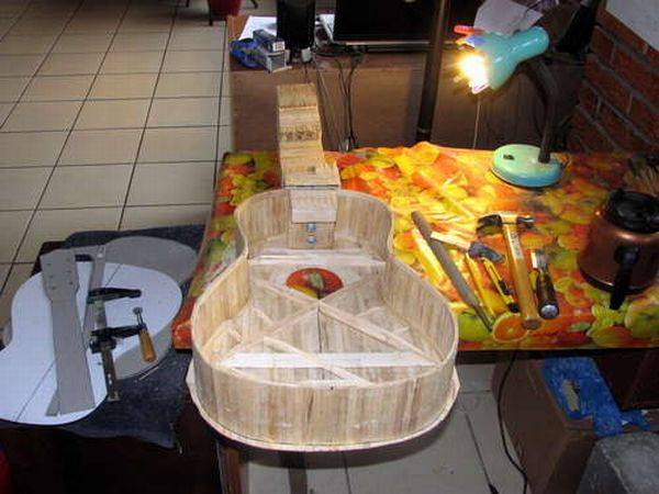 Гитара, сделанная из палочек для мороженого