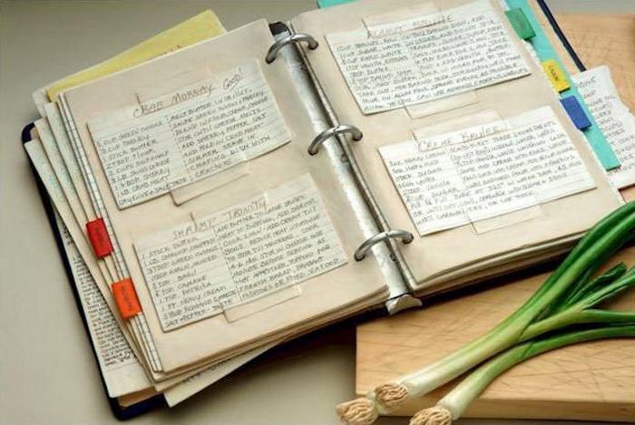 Разделочная доска с ножом, нарезанные овощи и книга рецептов - не настоящие?