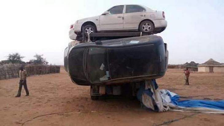 Как перевозят автомобили на западе Судана