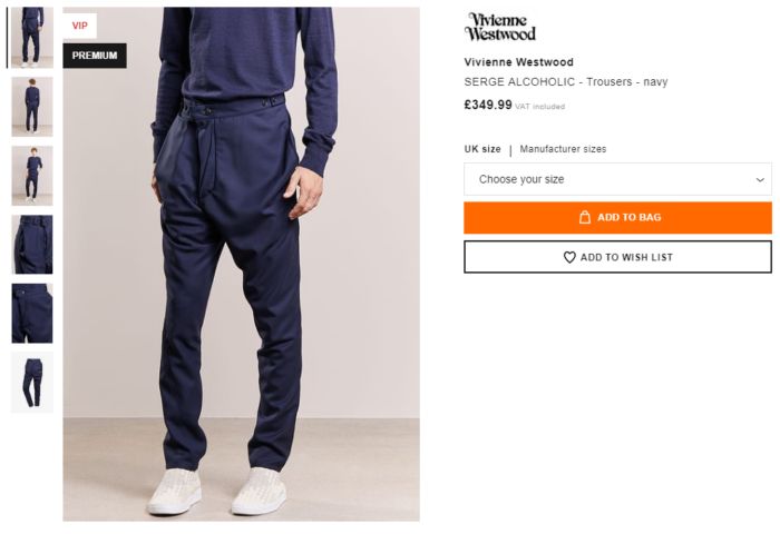 Британский бутик предлагает купить брюки "Алкоголик Сергей" за 460 долларов