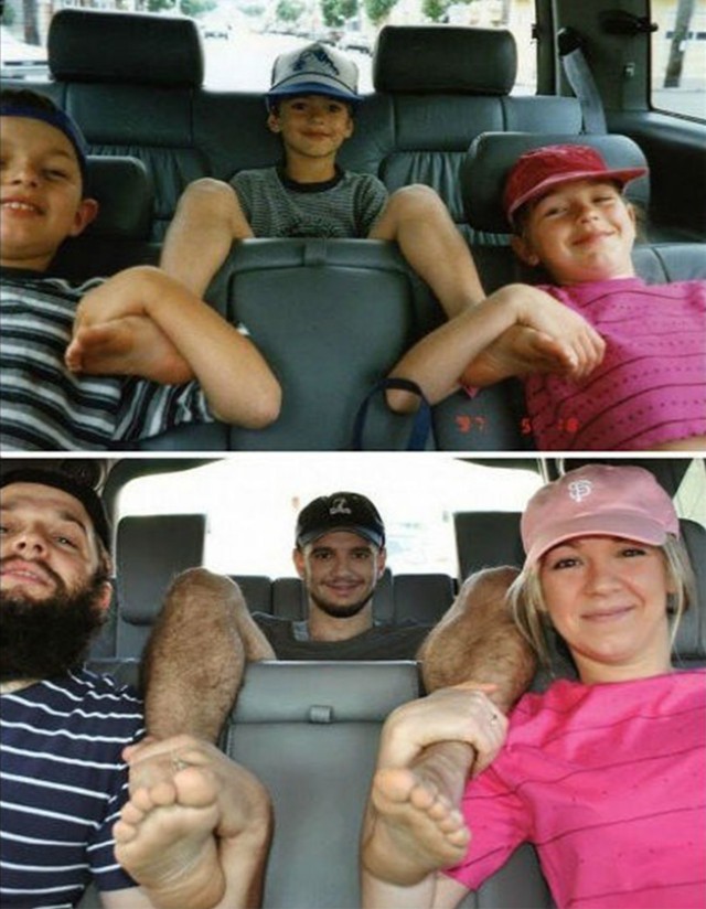 Семейные фотографии в стиле "тогда и сейчас"