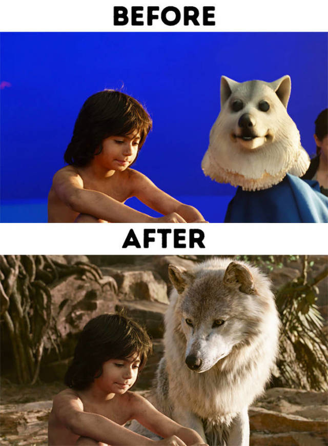Современные кинофильмы "до и после" добавления спецэффектов