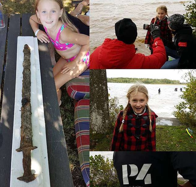 Девочка из Швеции нашла старинную реликвию на озере