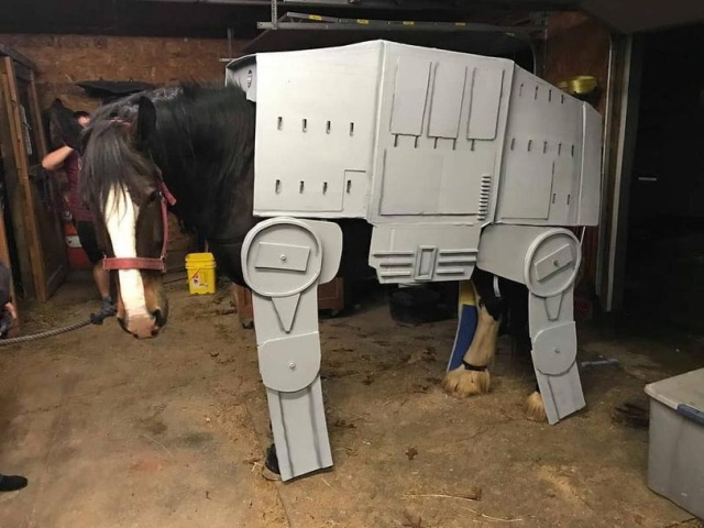 Хозяин превратил свою лошадь в AT-AT Walker из "Звездных войн"