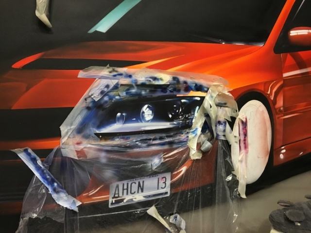 Реалистичный рисунок спорткара Mitsubishi Lancer Evo