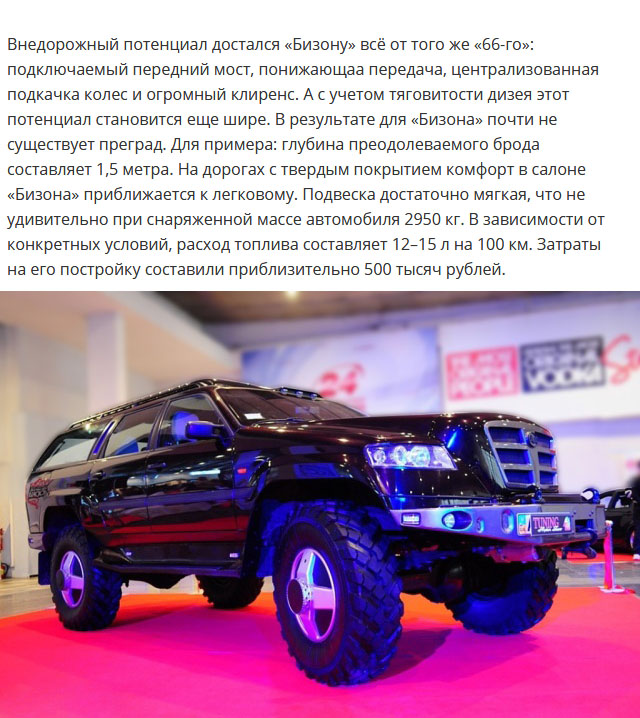 Самодельный внедорожник "Бизон" на базе грузовика ГАЗ-66 Всячина