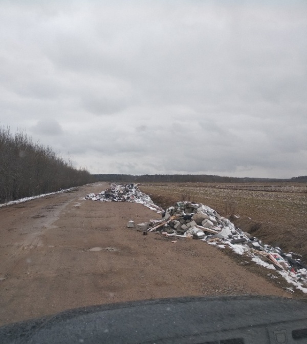 Водители не оставили безнаказанным "вывоз" строительного мусора Всячина