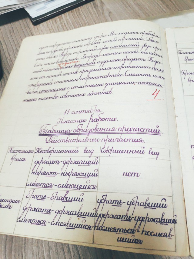 Почерк пятиклассника в начале 1950-х годов Всячина
