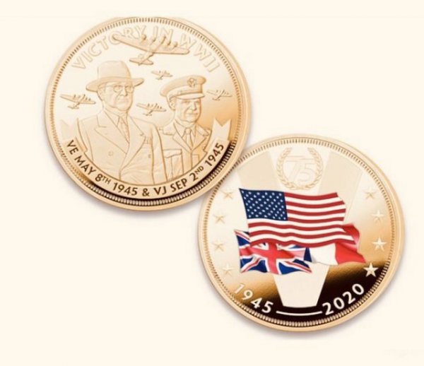 В США сделали юбилейную монету с изображениями стран-победителей во Второй мировой войне без СССР