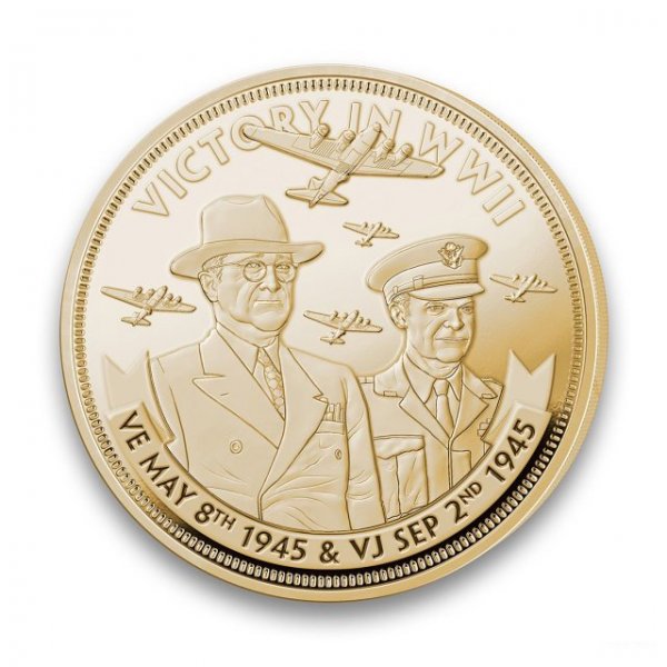 В США сделали юбилейную монету с изображениями стран-победителей во Второй мировой войне без СССР