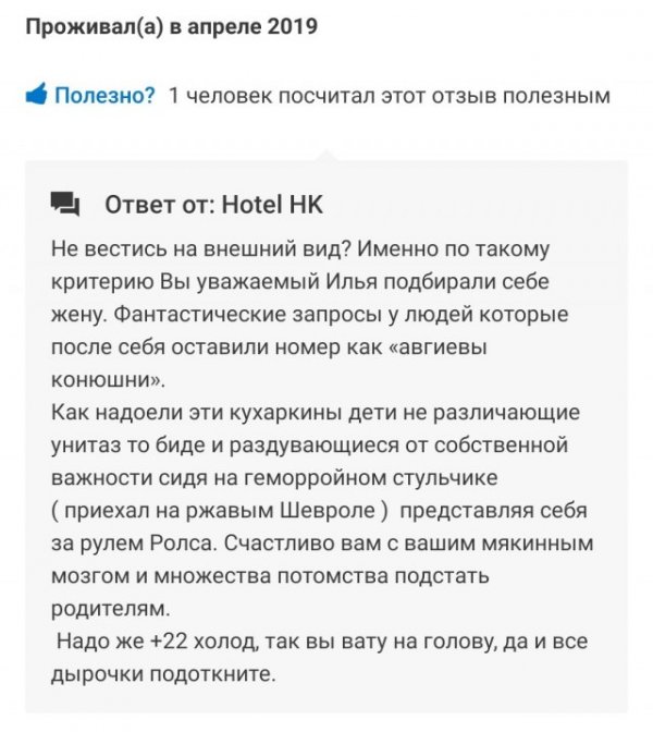 Ответы на отзывы гостей отеля