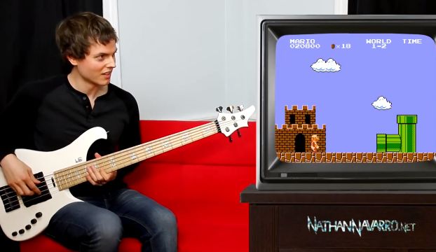 Крутая озвучка игры Супер Марио на бас-гитаре