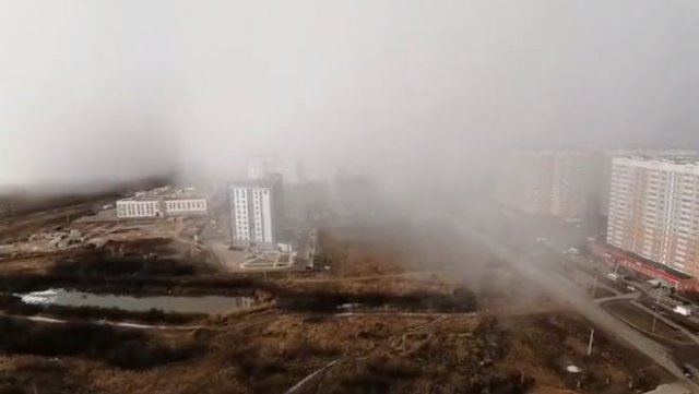 Впечатляющее начало снегопада в Твери