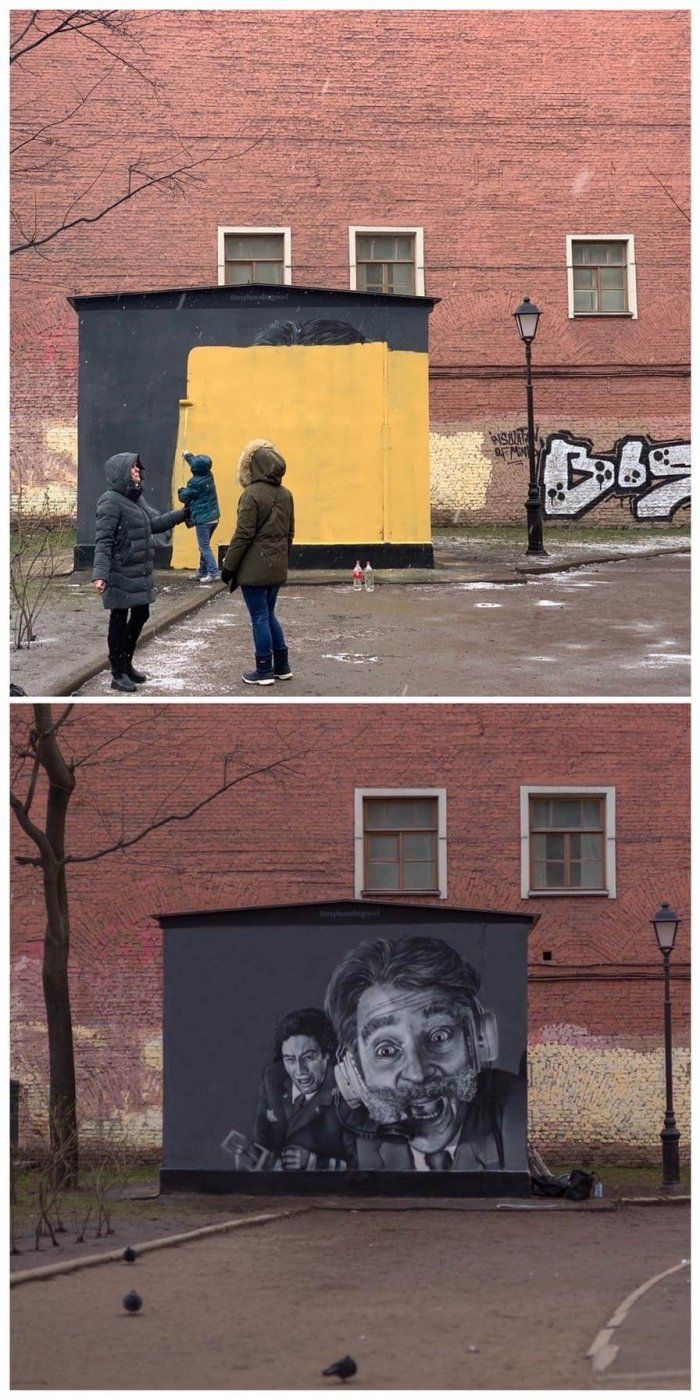 Граффити "Крутое пике" в Санкт-Петербурге уже закрасили Всячина