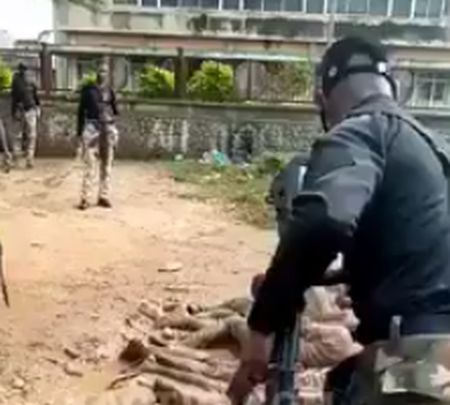 Нигерийская полиция наказывает нарушителей комендантского часа