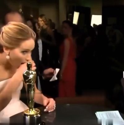 Дженнифер Лоуренс и Джек Николсон на премии Оскар⁠⁠