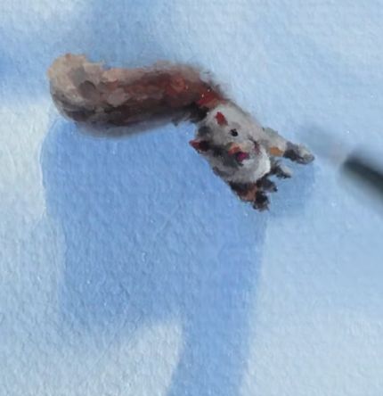 Художник нарисовал белку, которая думает что она летит на ракете⁠⁠