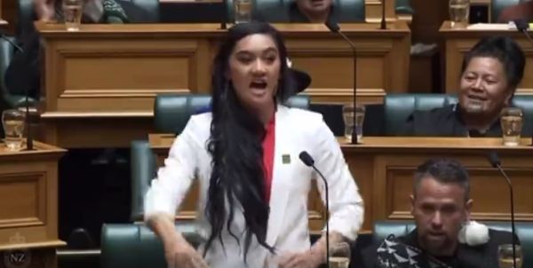 Самый молодой депутат парламента Новой Зеландии за последние 170 лет Хана-Равити Майпи-Кларк (21 год) произносит свою первую речь в парламенте