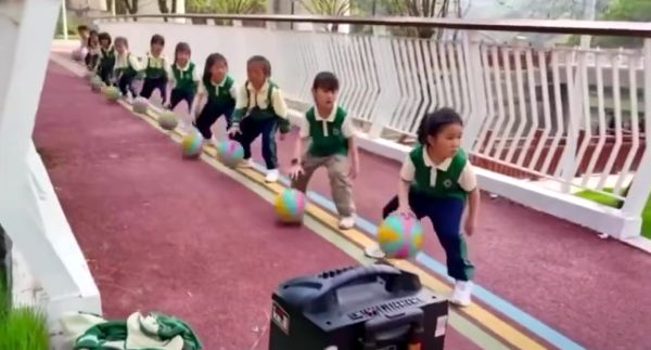 Тренировки по баскетболу в детском саду в Китае⁠⁠