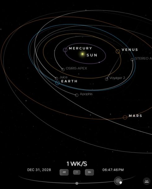 В NASA показали, насколько близко астероид Апофис приблизится к Земле в 2029 году