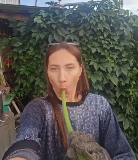 Как сделать дудку из листа кабачка)⁠⁠