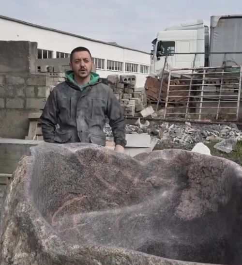 Купель из камня за один день