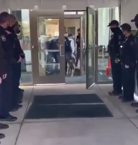 Полицейская собака, получившая огнестрельное ранение при исполнении служебных обязанностей, после операции возвращена домой как герой