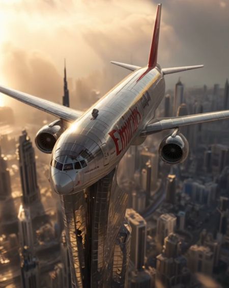 В Дубае планируют построить 580-метровый небоскрёб - Emirates Air Hotel с настоящим A380 на крыше