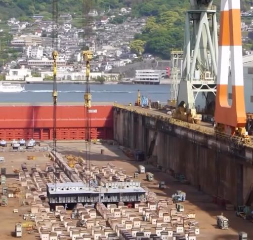 Процесс сборки от киля до спуска на воду круизного лайнер AIDAprima⁠⁠