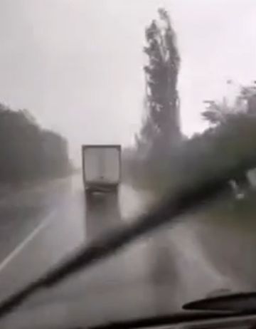 Попал под град