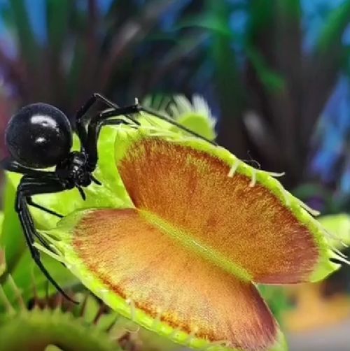 Мухоловка против чёрной вдовы