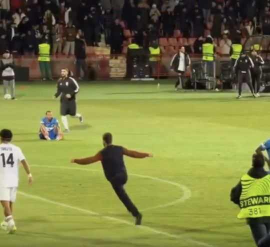 Этот парень выбежал на поле, обнял своего любимого игрока, обогнал охрану и заставил толпу аплодировать ему