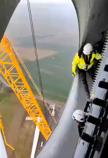 Установка лопасти ветряка