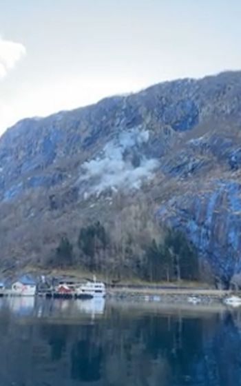 В Норвегии случился небольшой камнепад